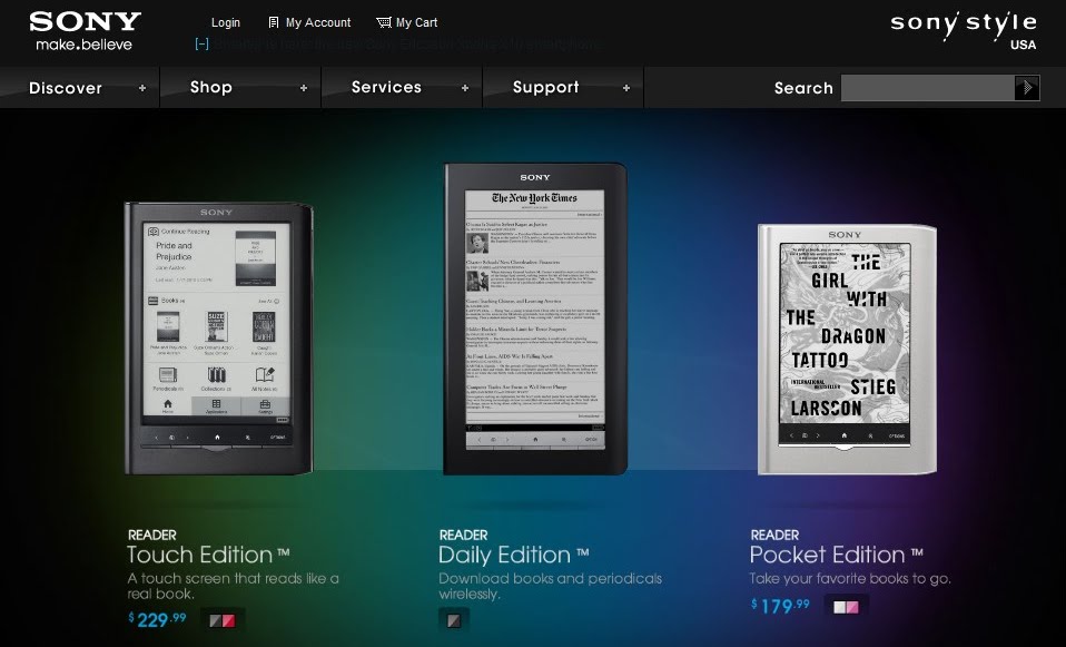 3 νέοι Sony Readers ανακοινώθηκαν επίσημα, όλοι με touchscreen